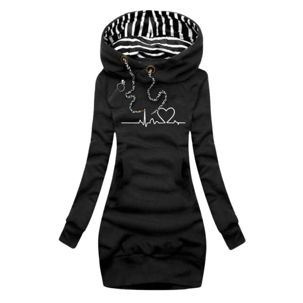 Madeleine™ - Robe à capuche avec imprimé cœur