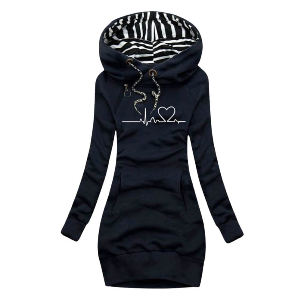 Madeleine™ - Robe à capuche avec imprimé cœur
