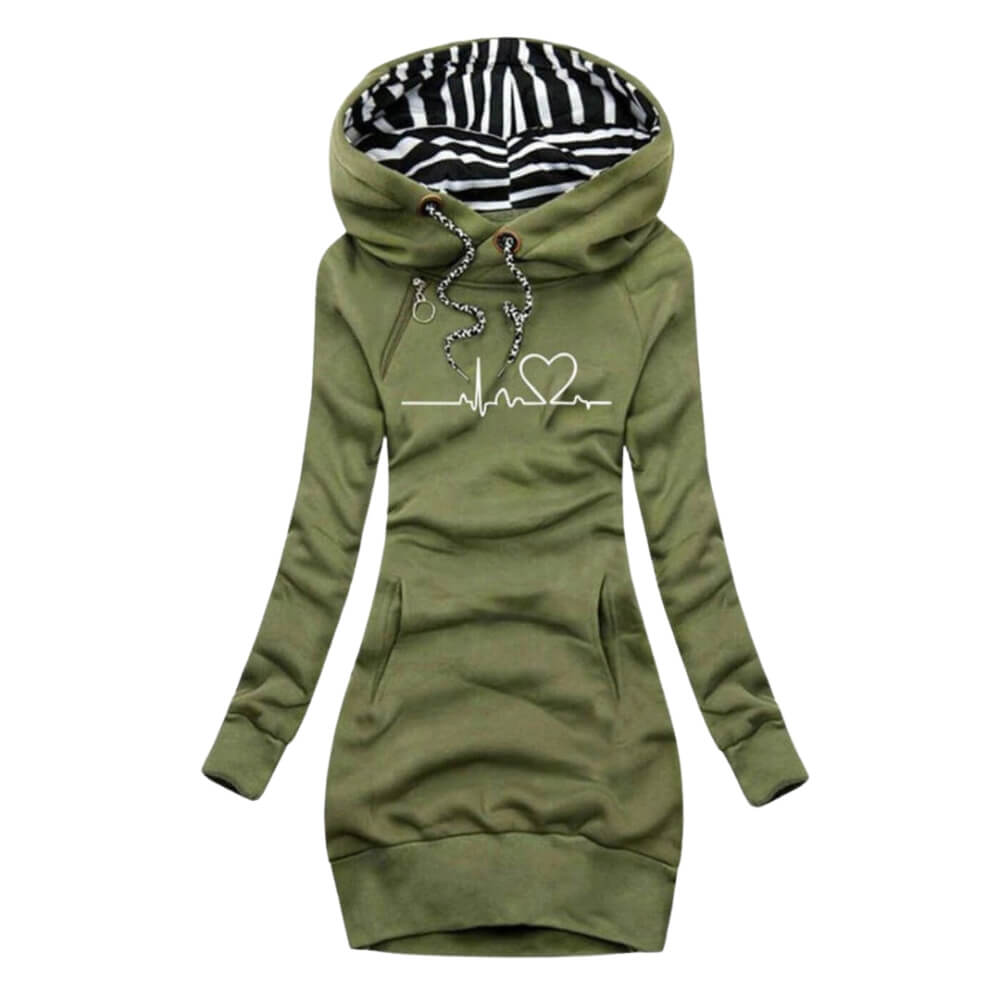 Madeleine™ - Robe à capuche avec imprimé cœur