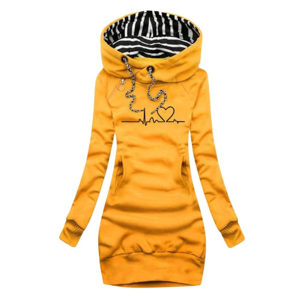 Madeleine™ - Robe à capuche avec imprimé cœur
