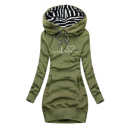 Madeleine™ - Robe à capuche avec imprimé cœur
